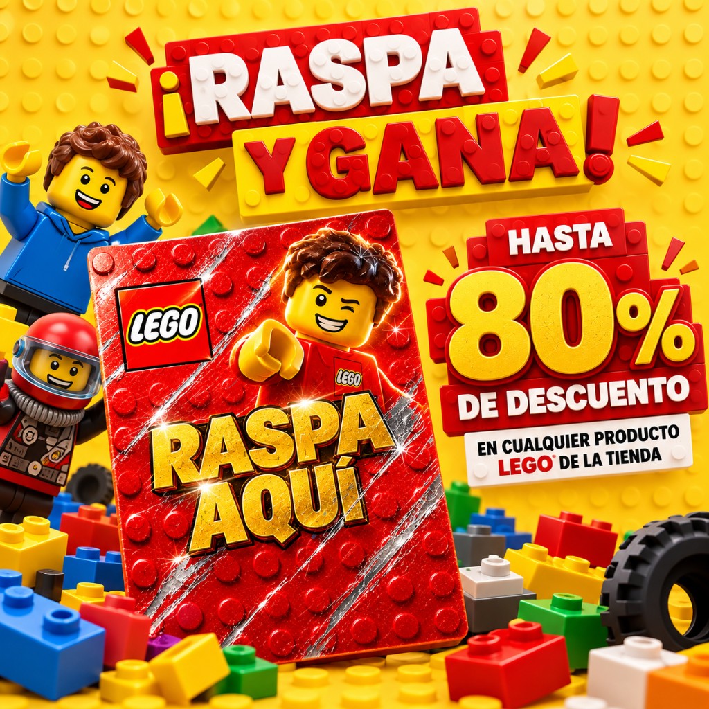 ¡Raspa y gana! Hasta 80% de descuento en la tienda LEGO